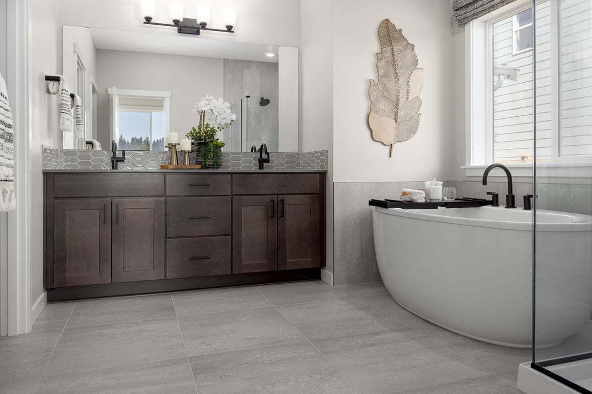 Plan 1860 Modeled - Dual-sink vanity at primary bath