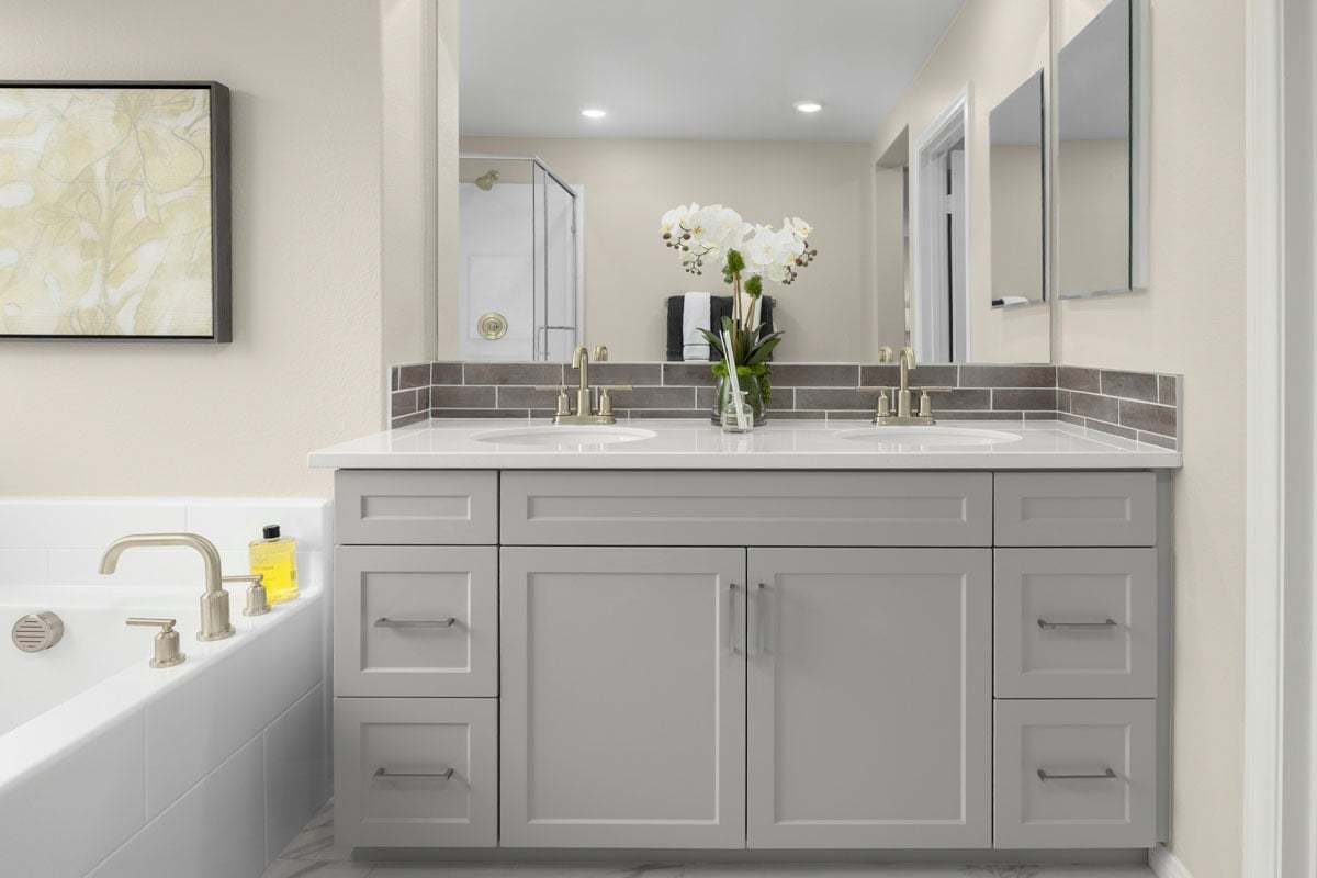 Plan 2283 Modeled - Optional satin nickel bath fixtures