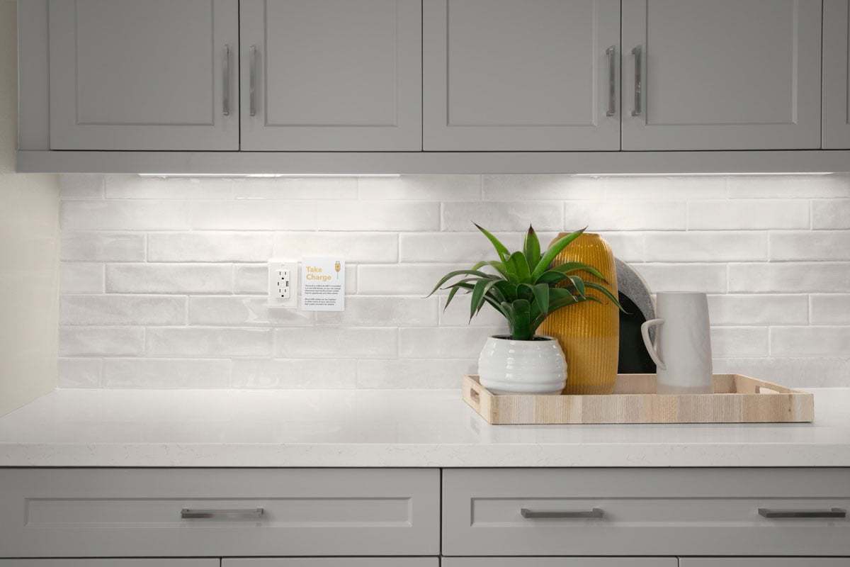 Plan 2283 Modeled - USB-A and USB-C charging receptacle at kitchen