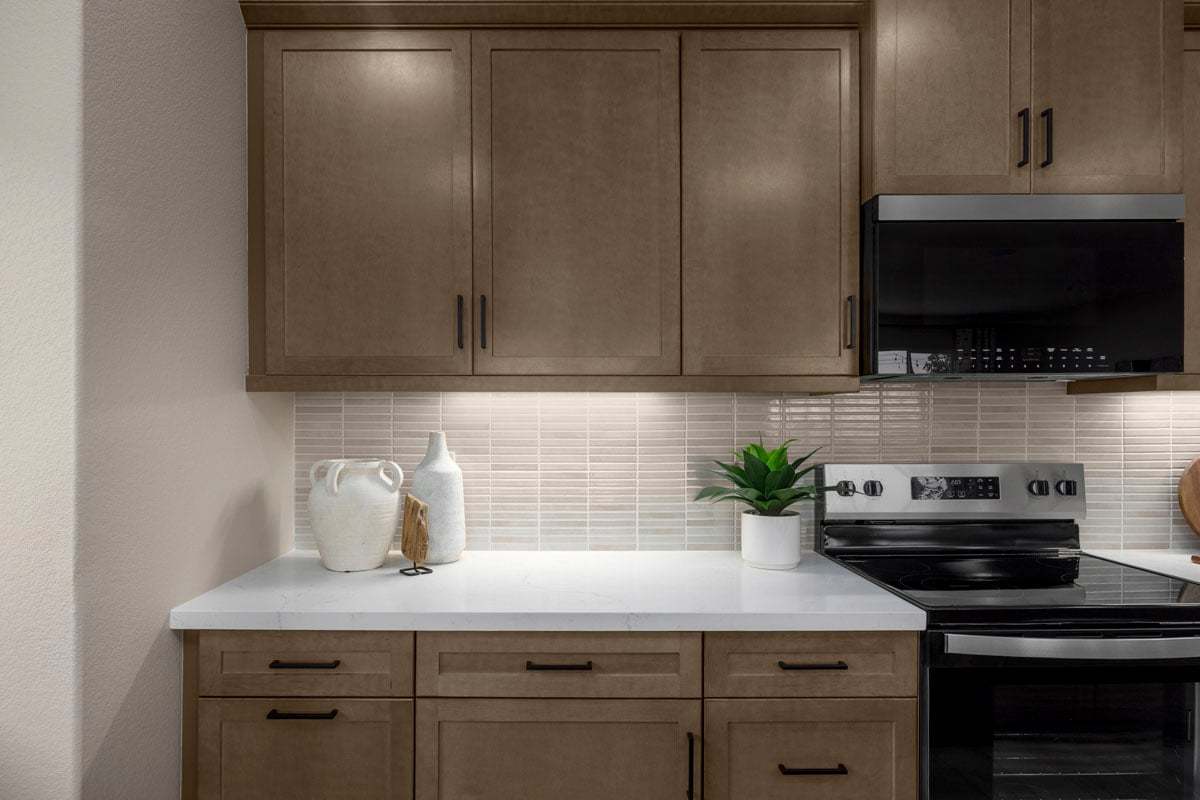 Plan 2763 Modeled - Optional quartz countertops with custom tile backsplash