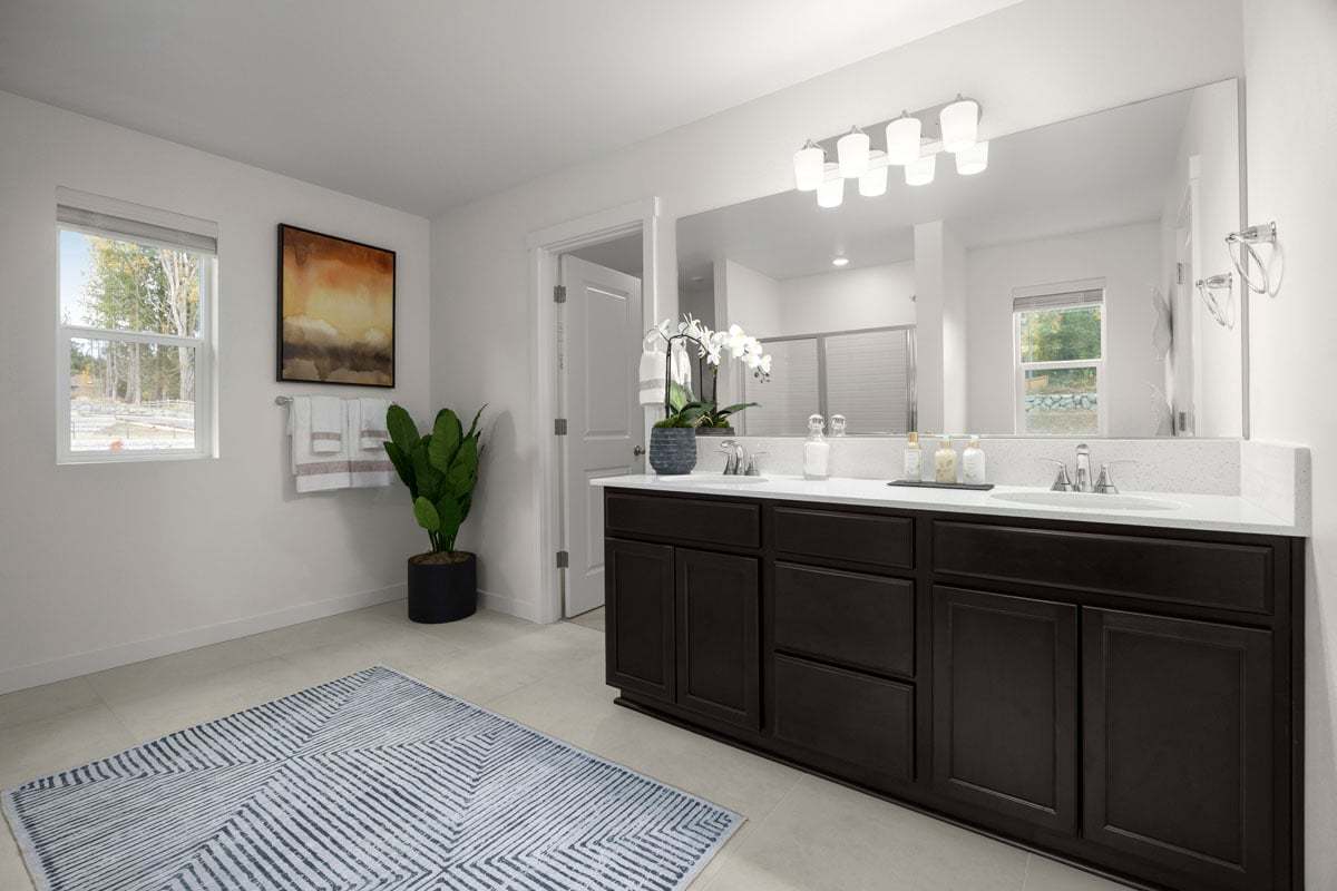 Plan 2070 Modeled - Dual-sink vanity at primary bath