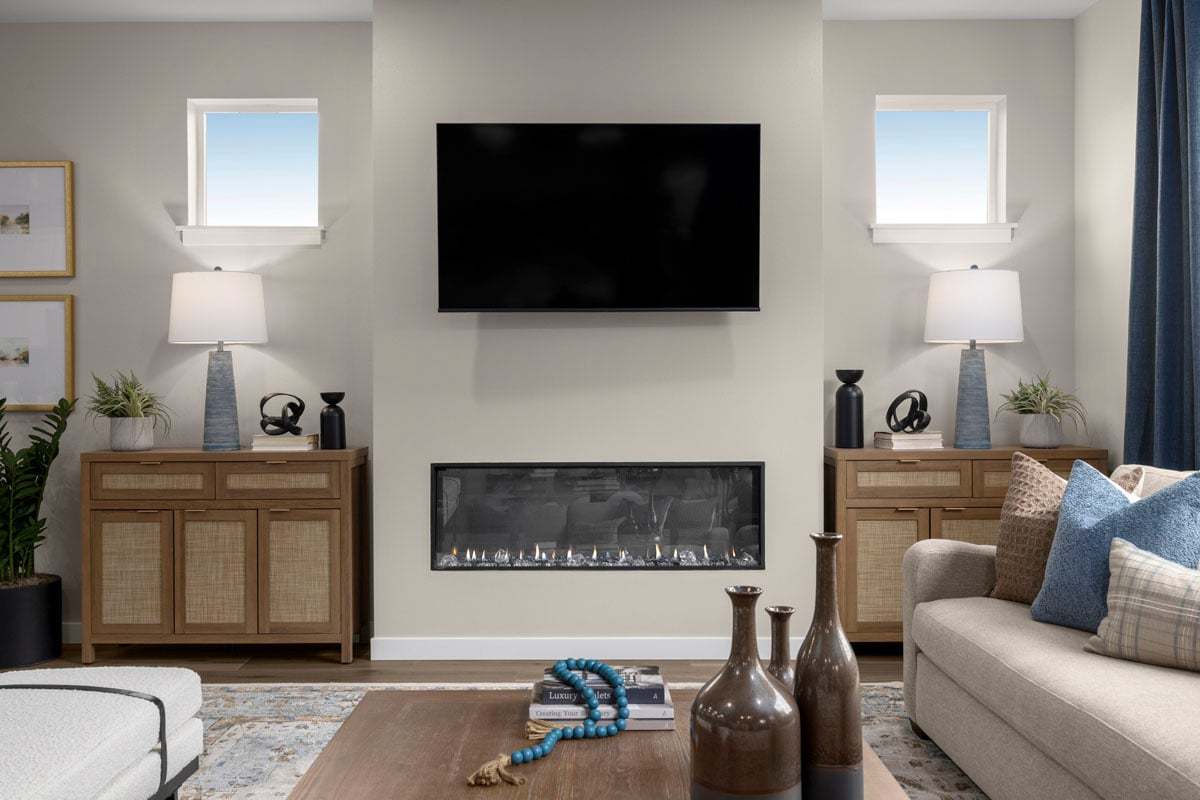 Plan 2330 Modeled - Electric fireplace at great room