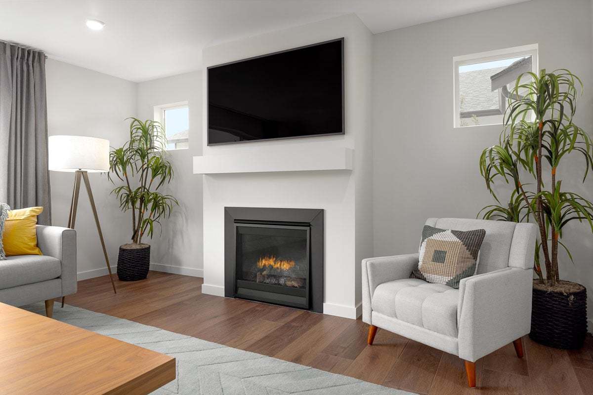 Plan 2350 Modeled - Gas fireplace at great room