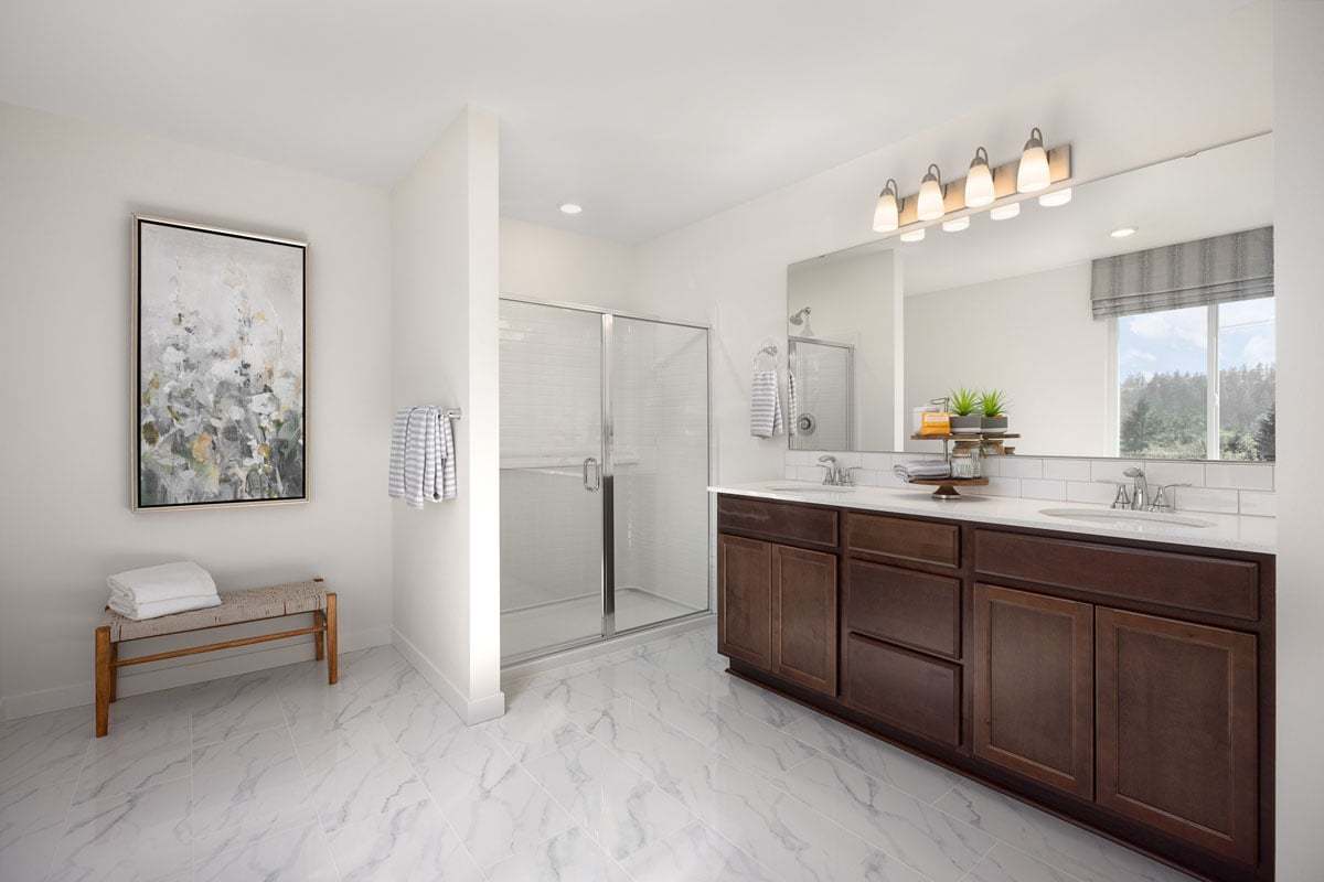 Plan 2350 Modeled - Dual-sink vanity at primary bath