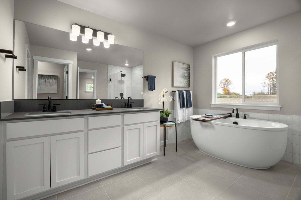 Plan 2330 Modeled - Dual-sink vanity at primary bath
