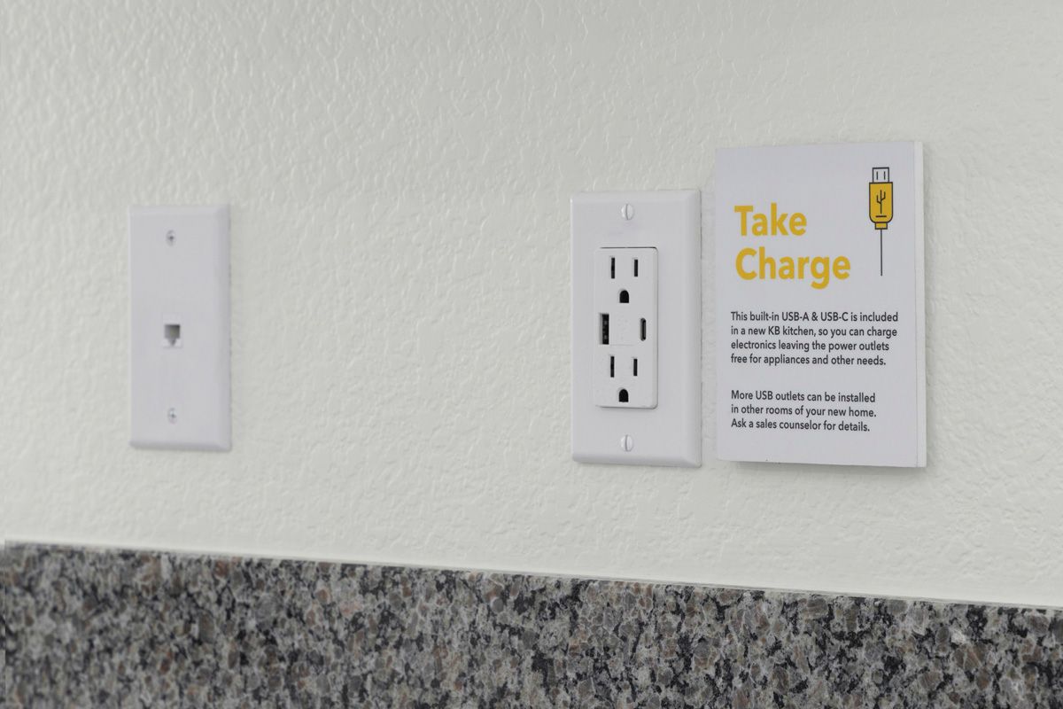 Plan 2132 Modeled - Kitchen USB-A and -C charging receptacle