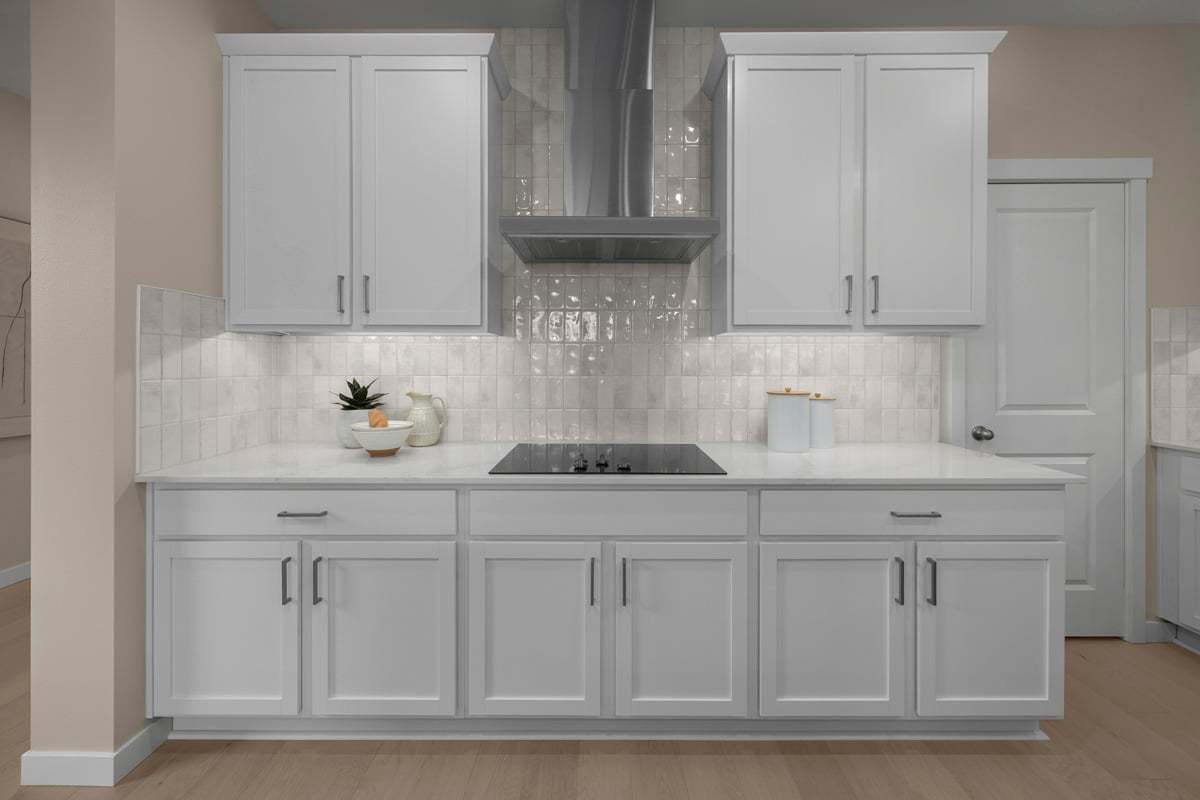 Plan 2330 Modeled - Recessed-panel birch cabinets with under-cabinet lighting