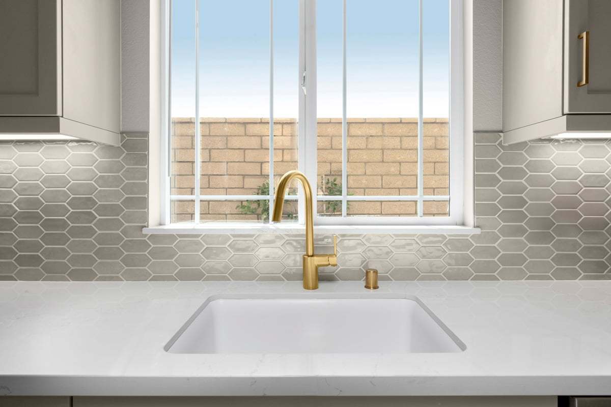 Plan 2244 Modeled - Optional quartz countertops with custom tile backsplash