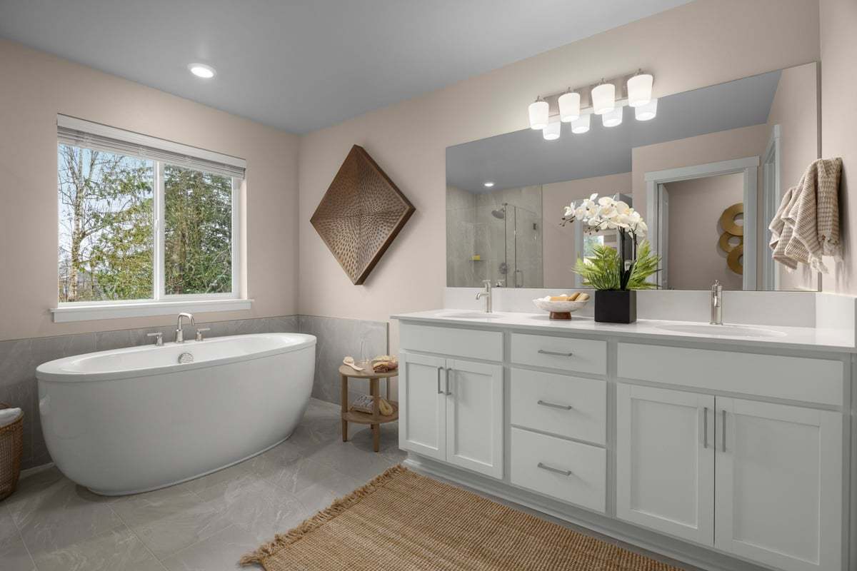Plan 2330 Modeled - Dual-sink vanity at primary bath
