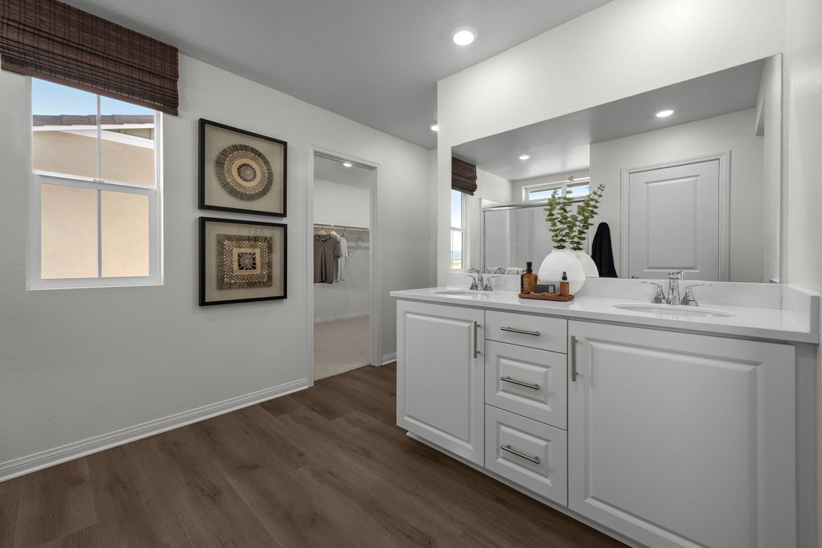 Plan 2121 Modeled - Dual sink vanity at primary bath