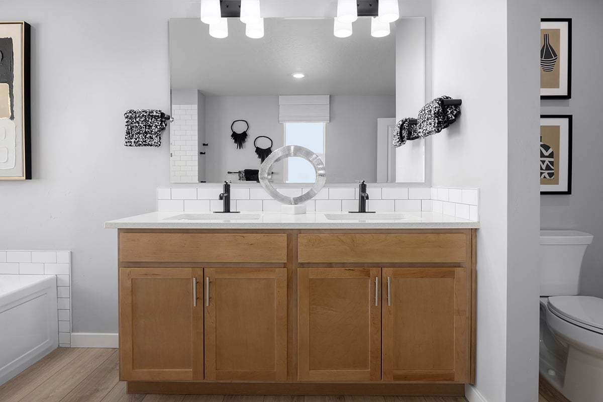 Plan 2391 Modeled - Dual-sink vanity at primary bath