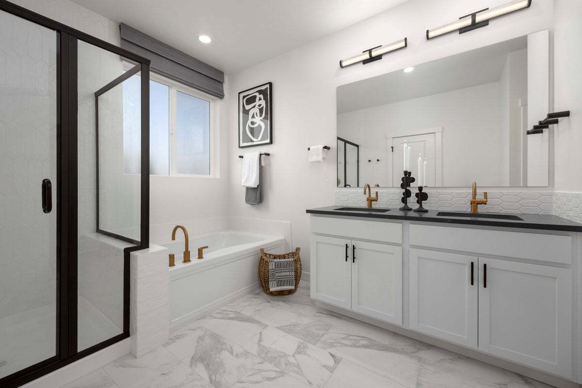 Plan 2326 Modeled - Tub and separate shower at primary bath