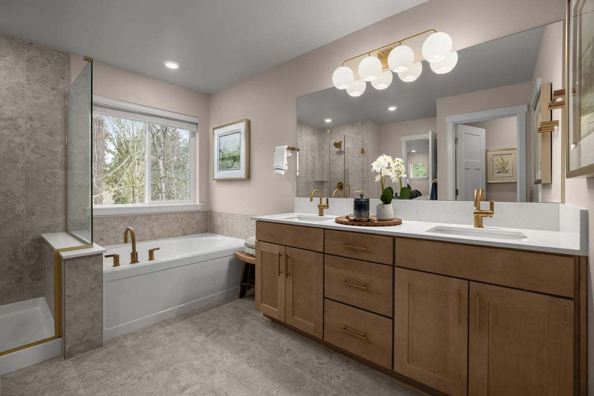 Plan 2330 Modeled - Dual-sink vanity at primary bath