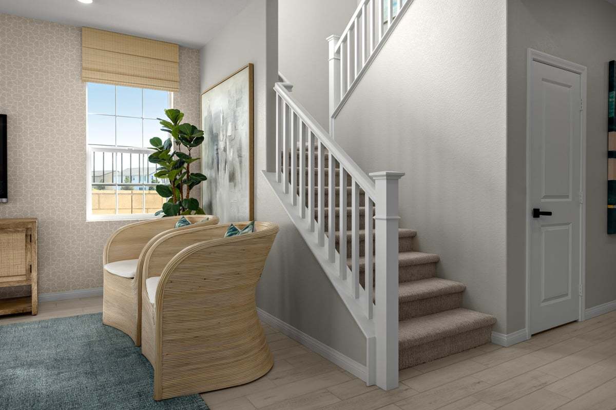 Plan 2548 Modeled - Optional all open stair rail system