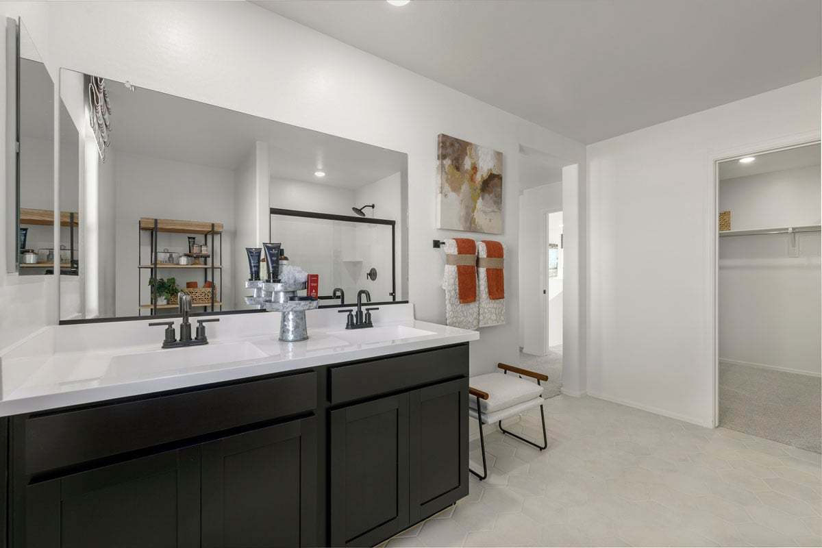 Plan 2373 Modeled - Dual-sink vanity at primary bath