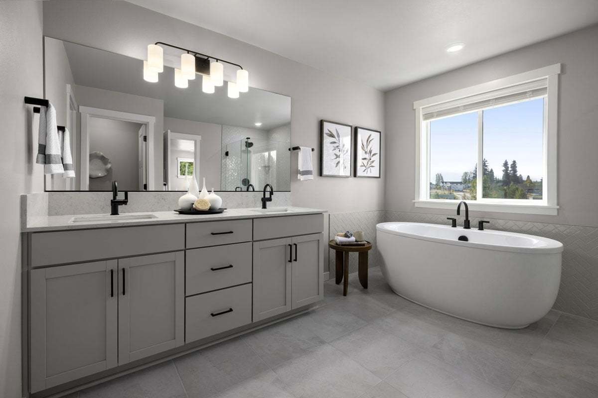 Plan 2330 Modeled - Dual-sink vanity at primary bath
