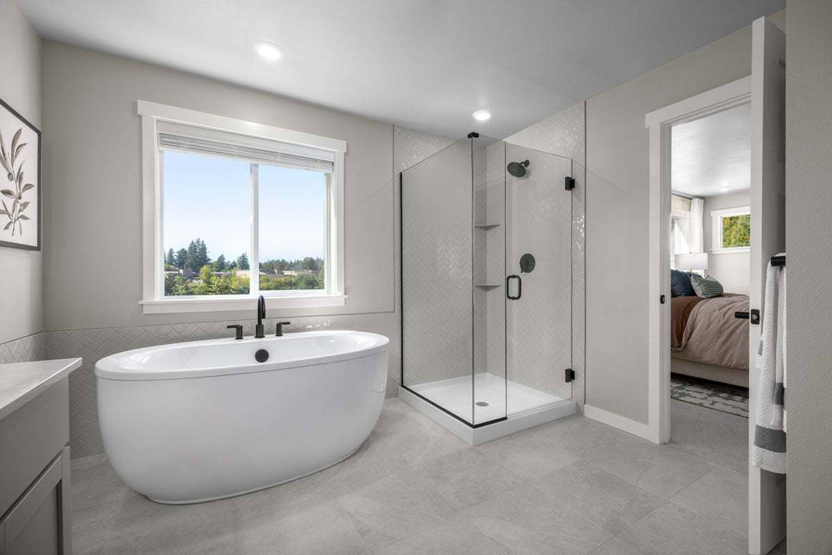 Plan 2330 Modeled - Tub and separate shower at primary bath