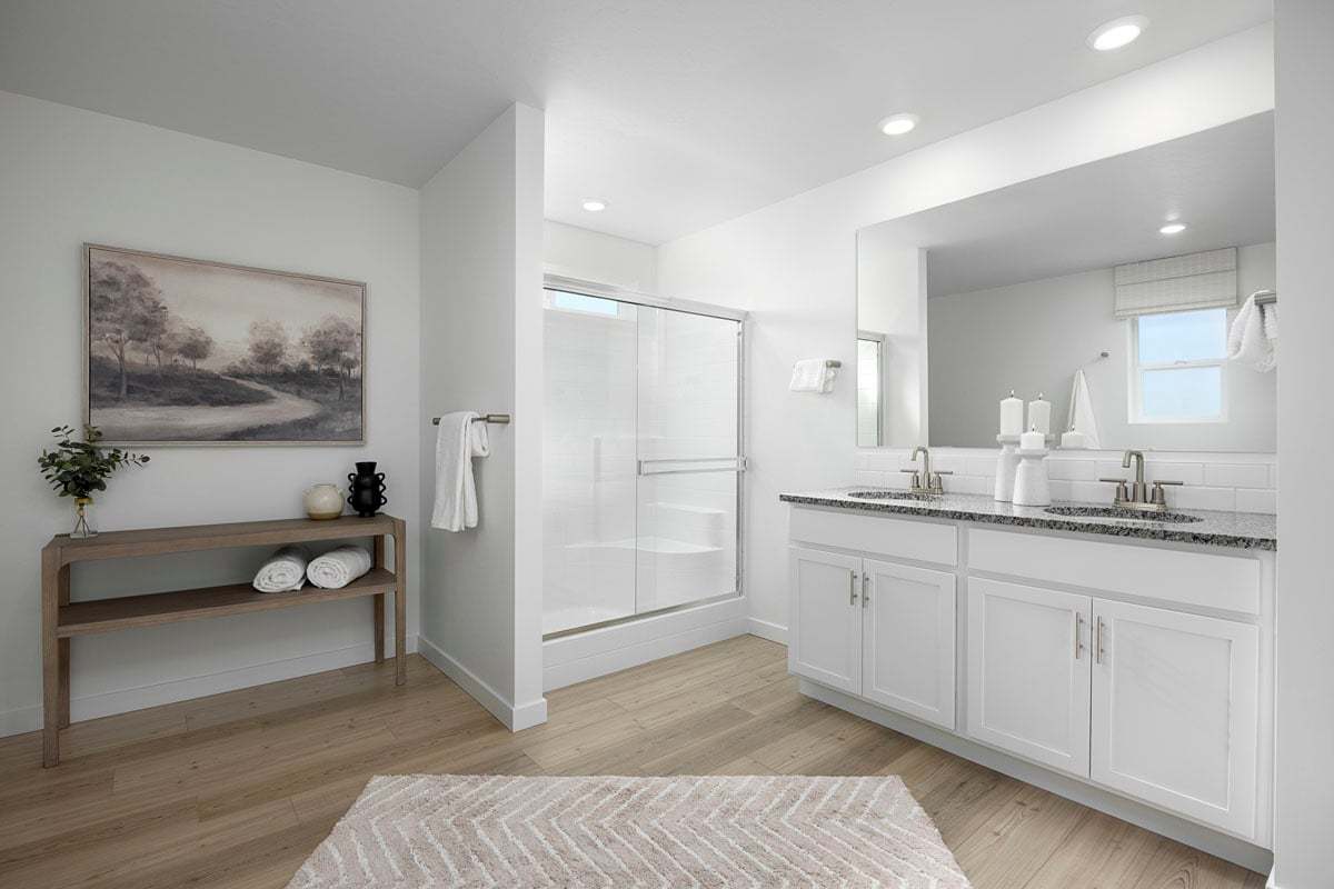 Plan 2221 Modeled - Walk-in shower at primary bath