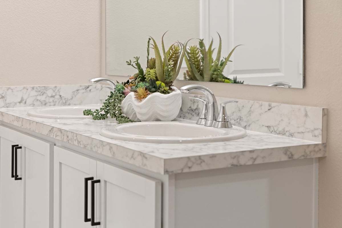 Plan 1584 Modeled - Dual-sink vanity at primary bath