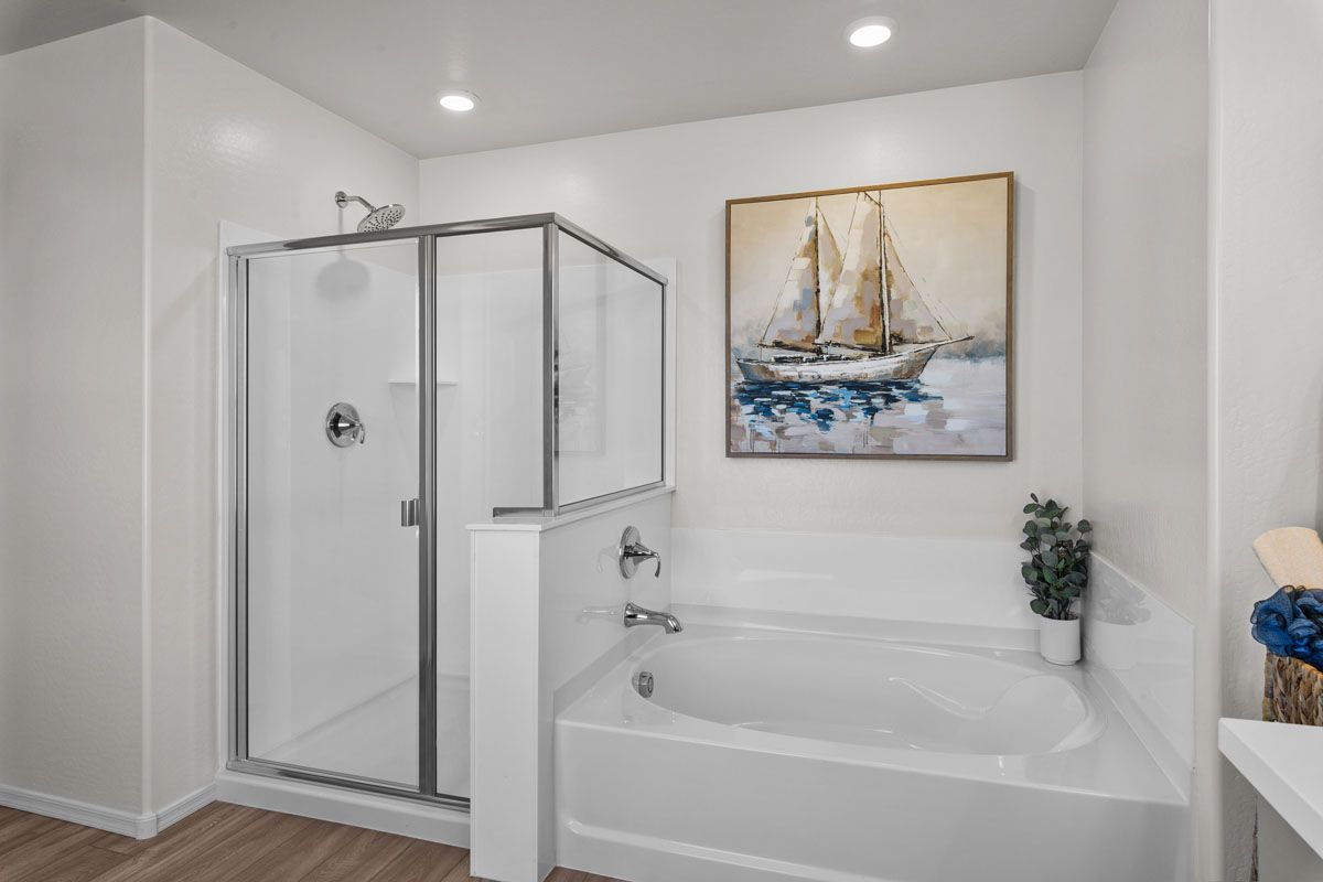 Plan 2636 Modeled - Tub and separate shower at primary bath