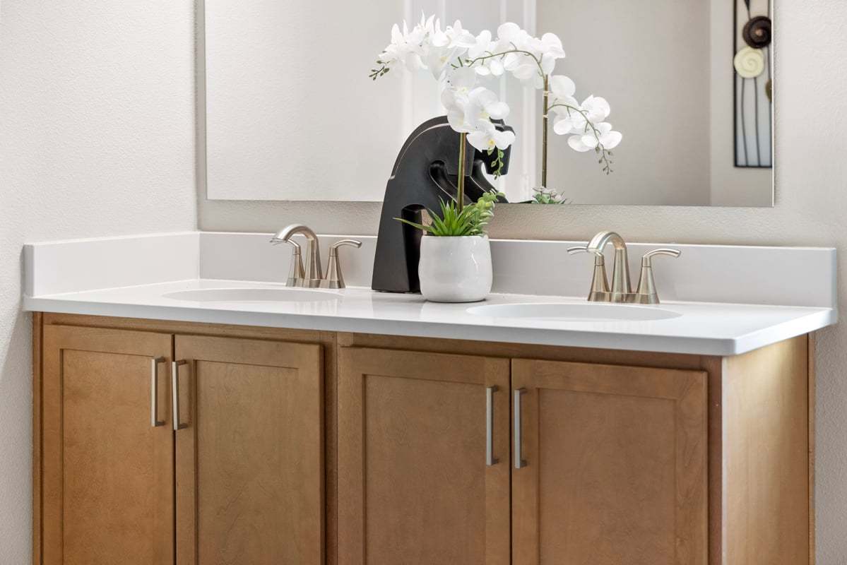 Plan 2107 Modeled - Dual-sink vanity at primary bath