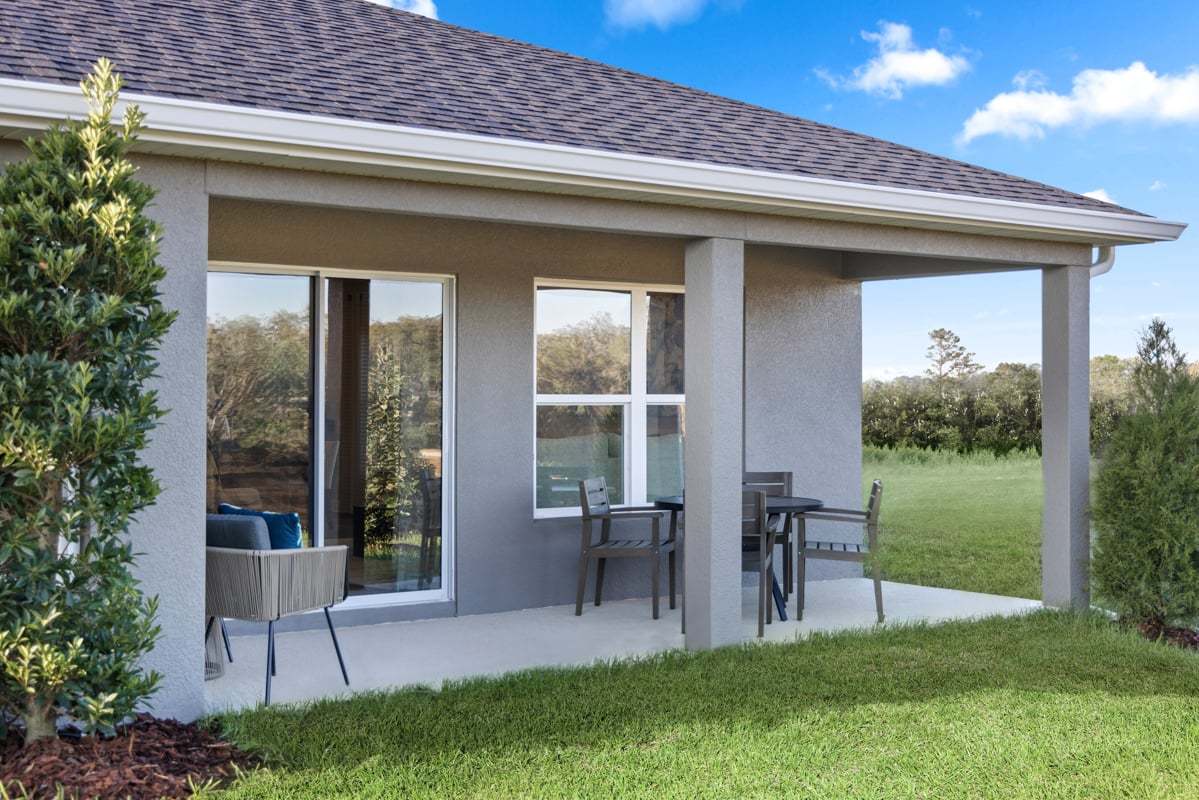 Plan 2168 Modeled - Extended covered patio