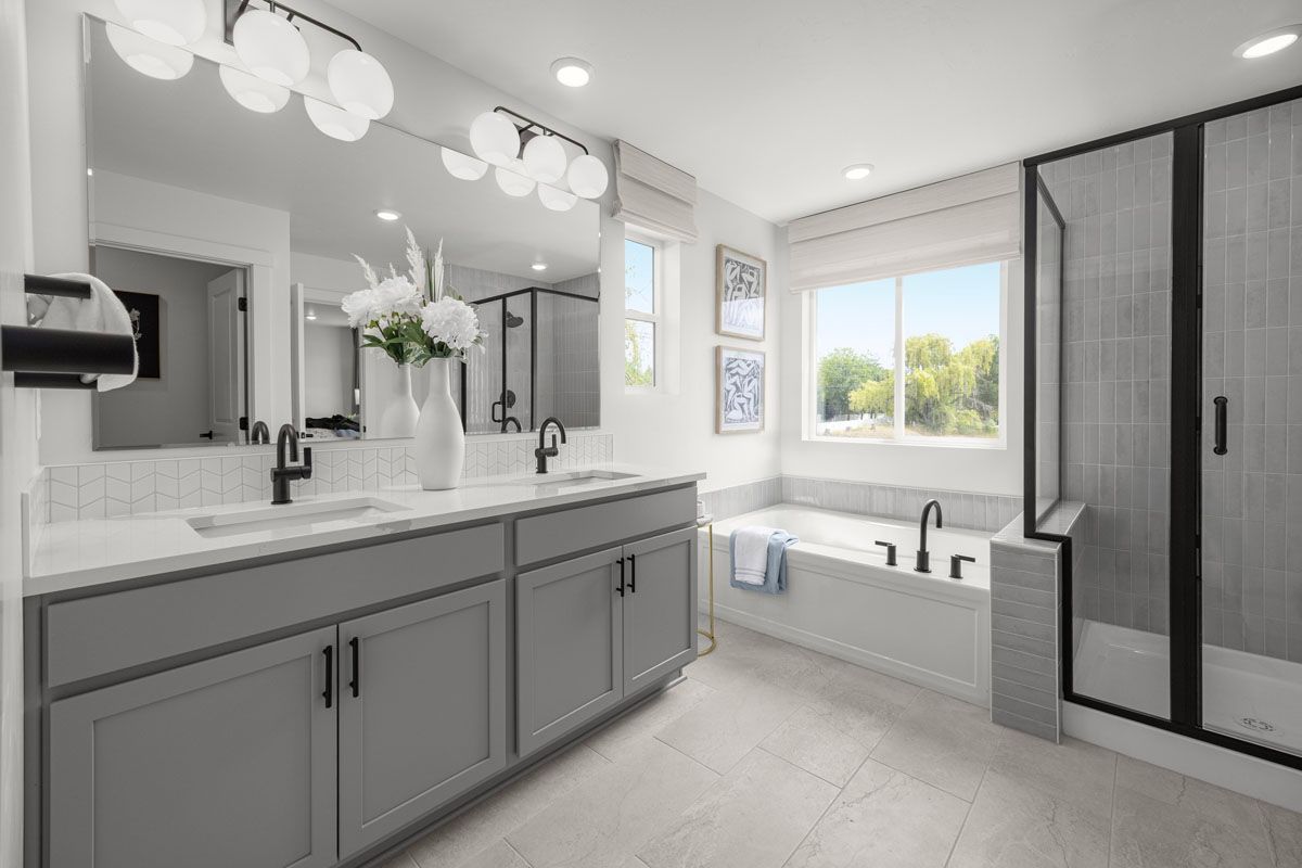 Plan 2330 Modeled - Tub and separate shower at primary bath