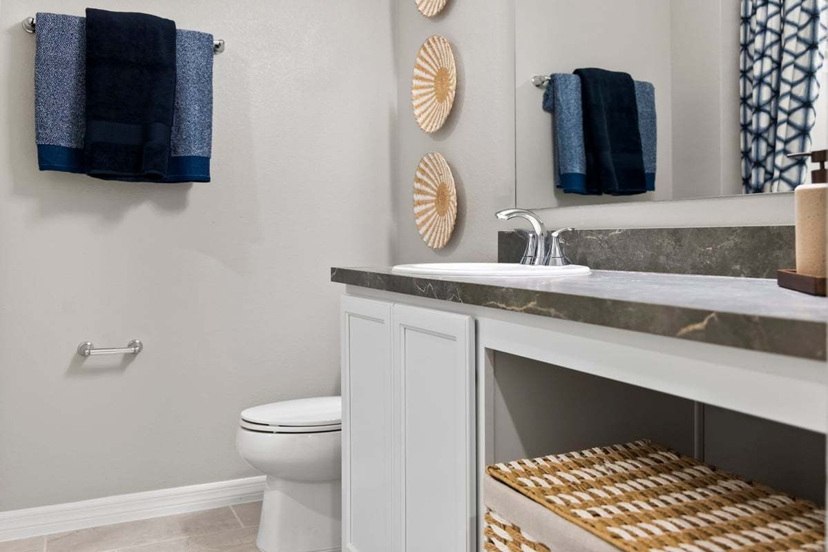Plan 1501 Modeled - Extended vanity with knee space at bath 2