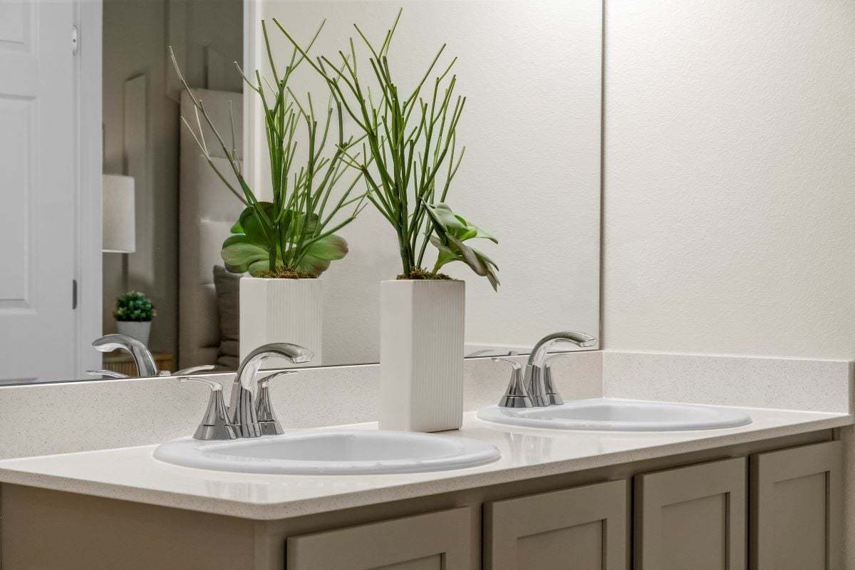 Plan 1342 Modeled - Dual-sink vanity at primary bath