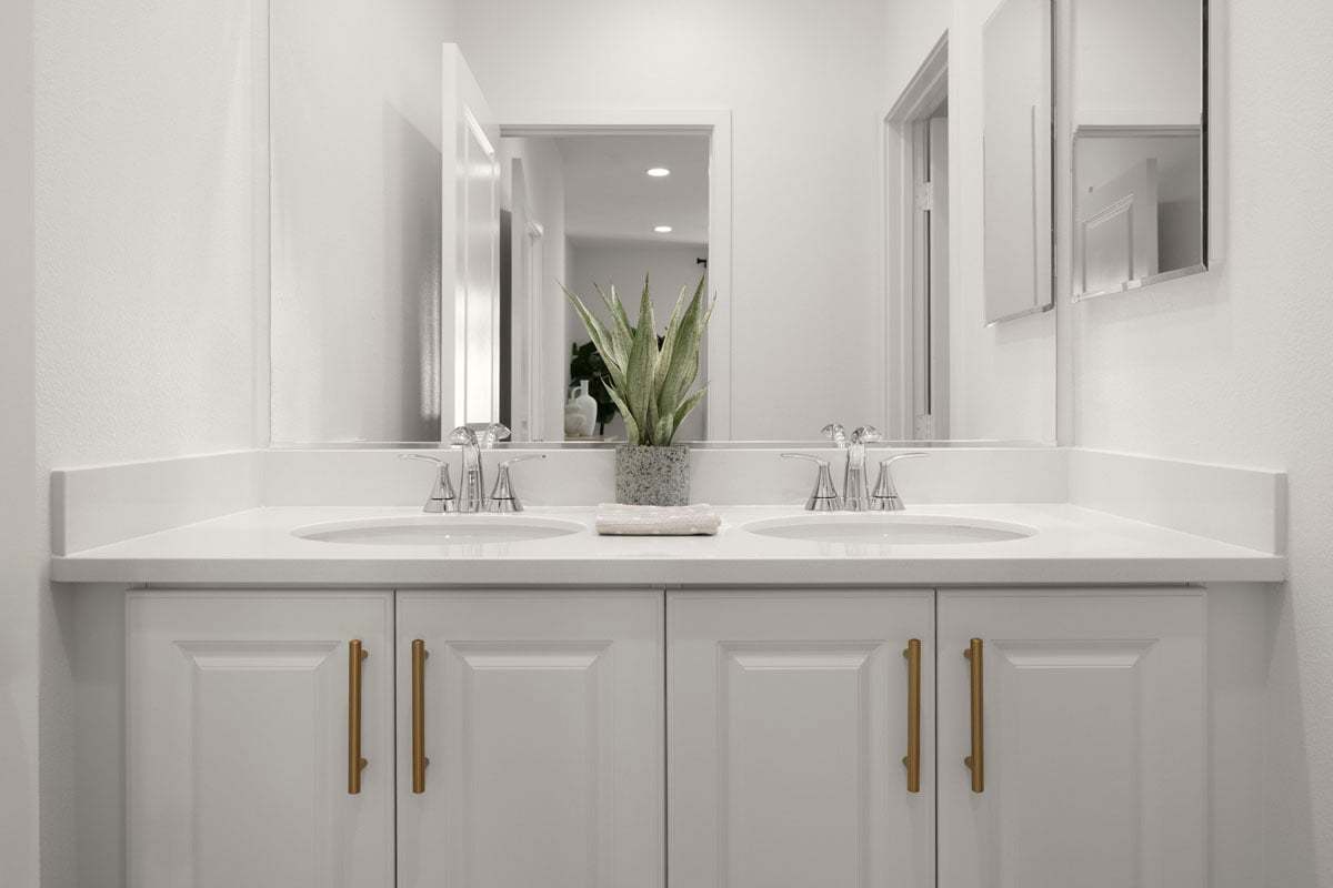 Plan 1298 Modeled - Dual-sink vanity at primary bath