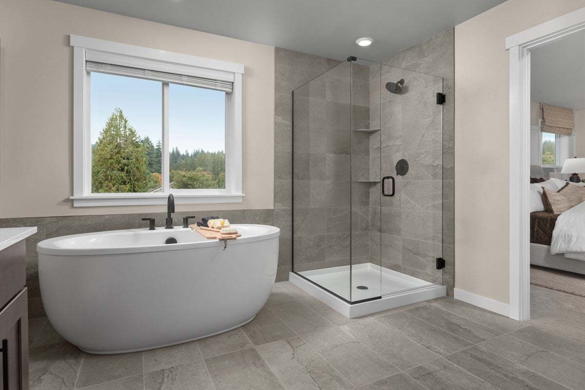 Plan 2330 Modeled - Tub and separate shower at primary bath