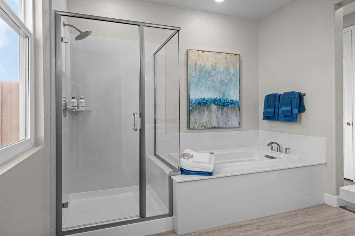 Plan 2161 Modeled - Tub and separate shower at primary bath
