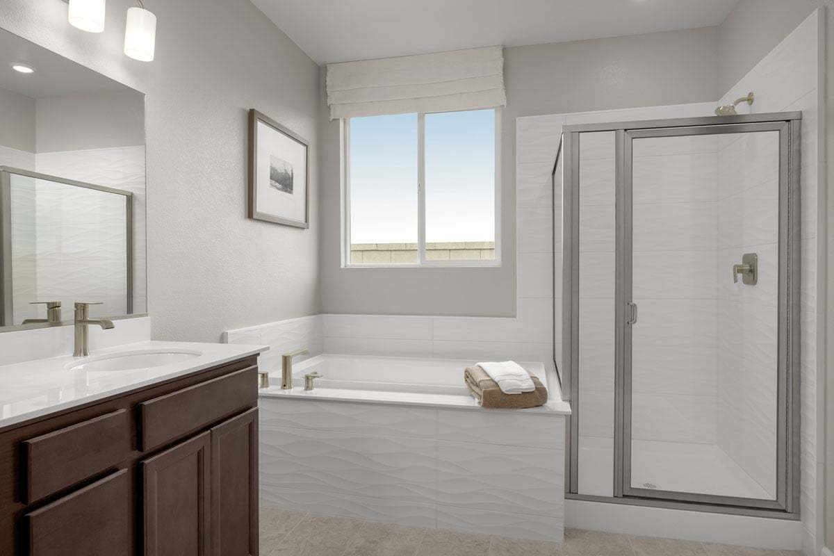 Plan 2321 Modeled - Tub and separate shower at primary bath