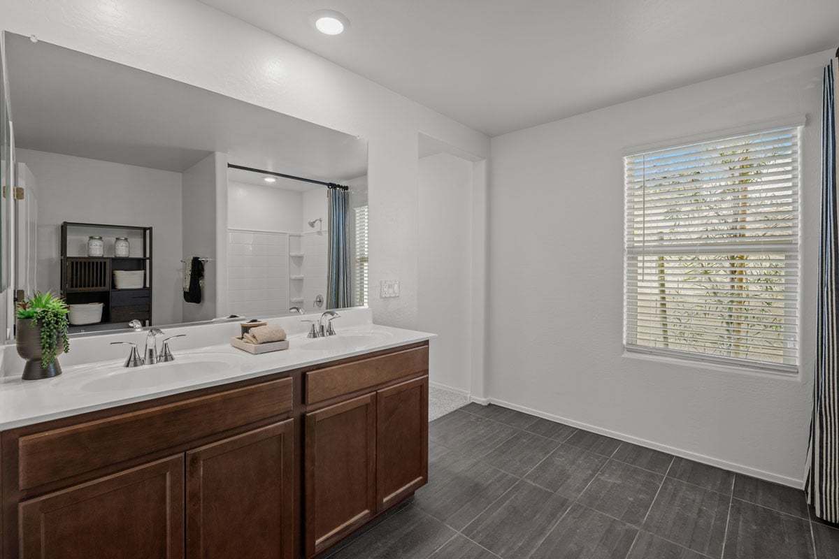 Plan 2370 Modeled - Dual sink vanity at primary bathroom