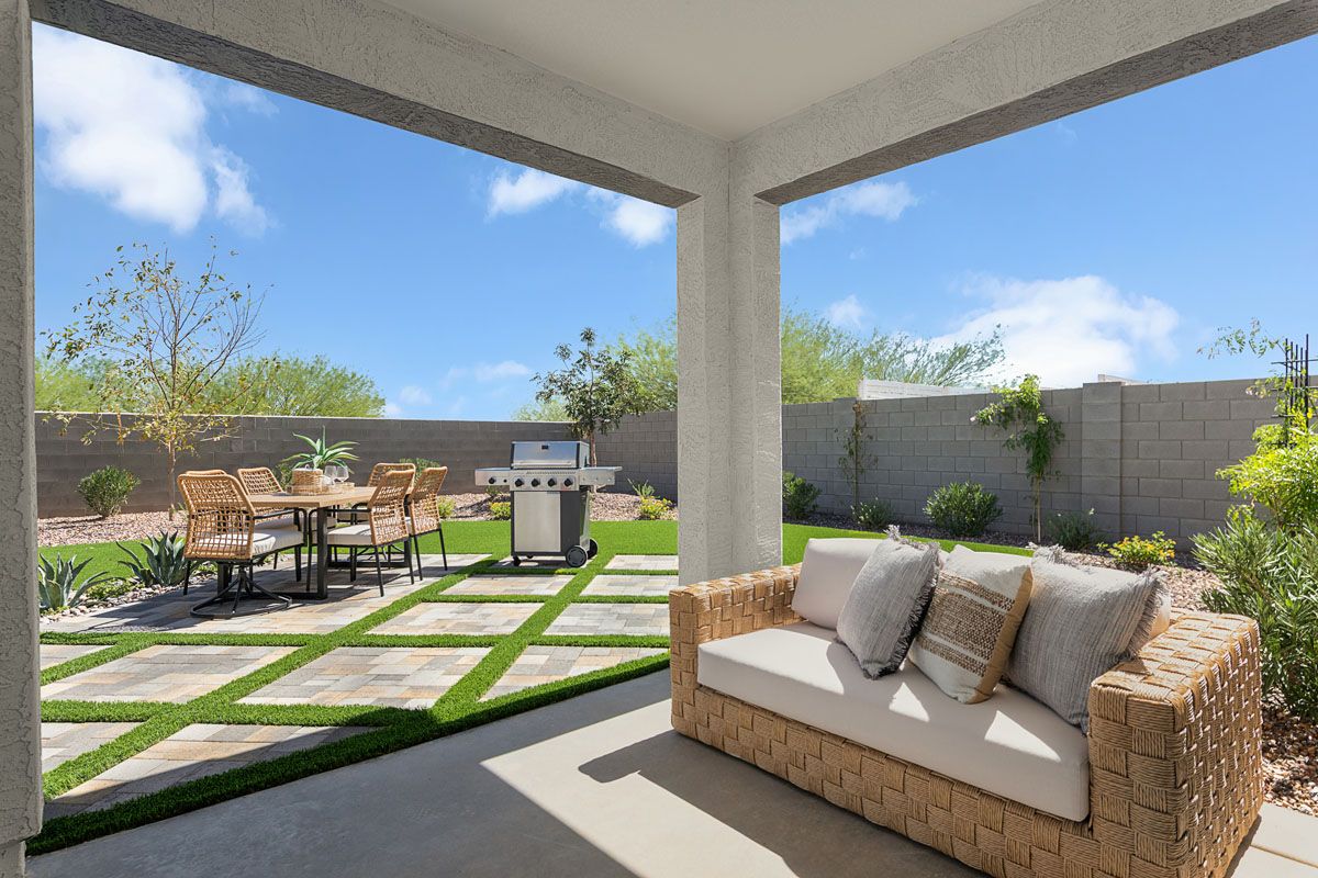 Plan 1356 Modeled - Covered back patio
