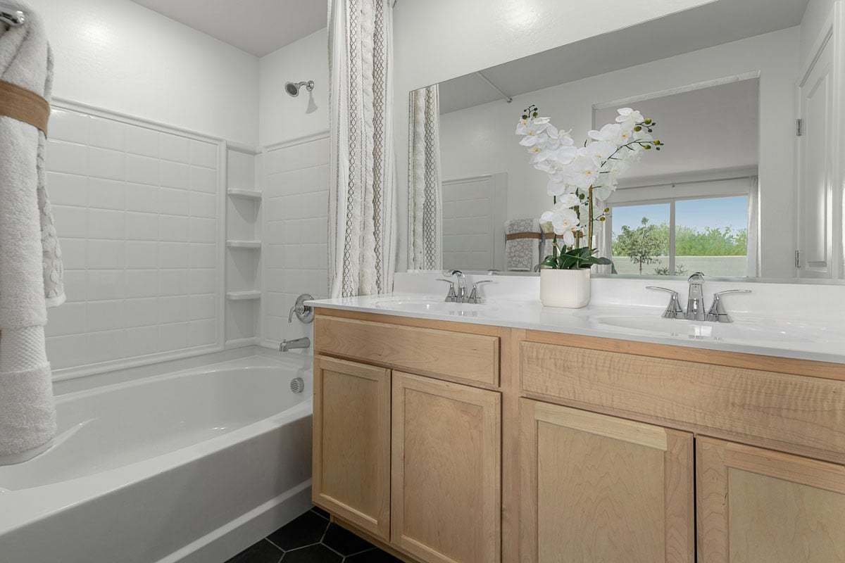 Plan 1356 Modeled - Dual-sink vanity at primary bath