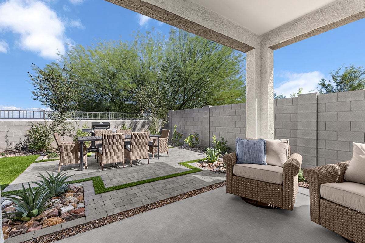 Plan 1849 Modeled - Covered back patio