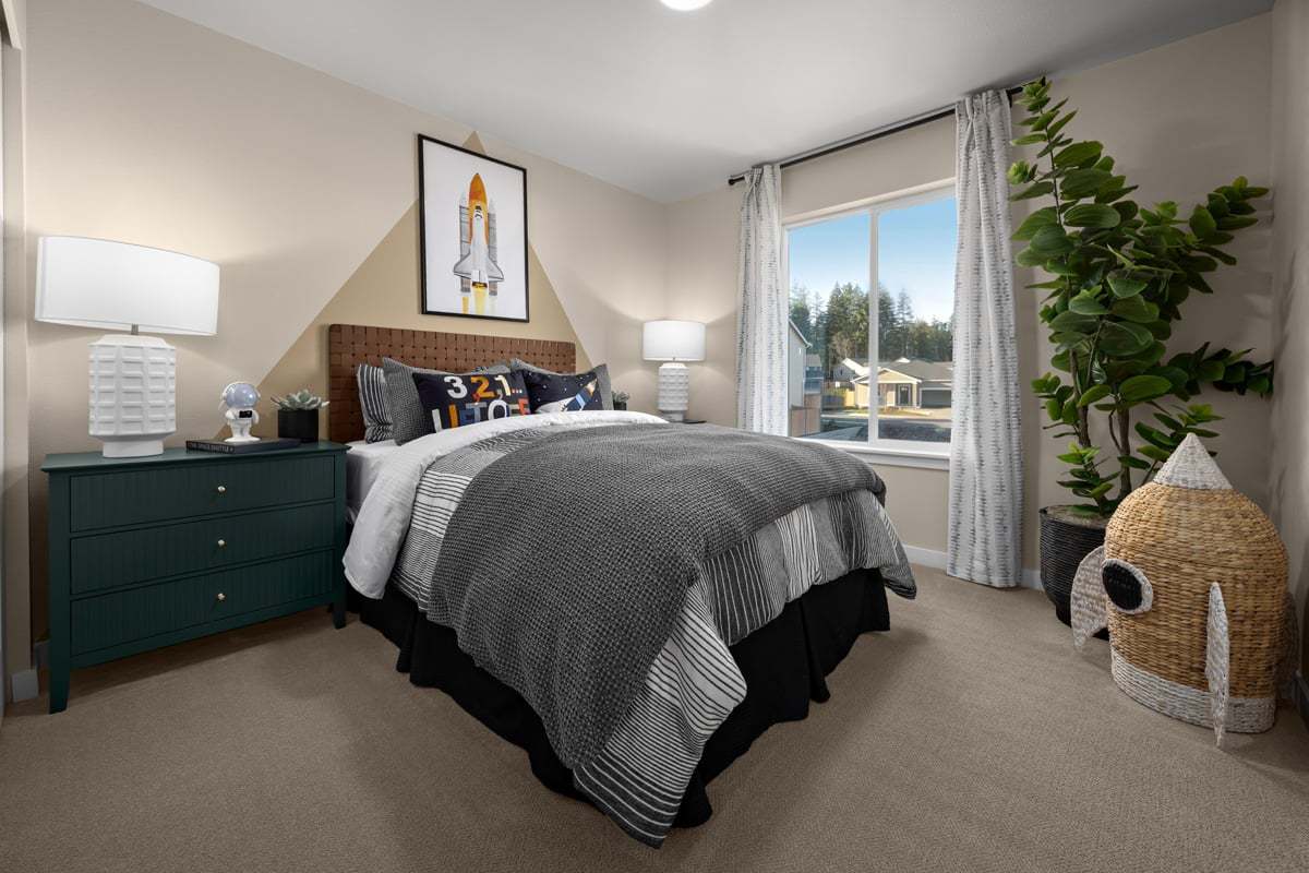 Plan 2141 Modeled - Polyester textured carpeting with cushion at bedrooms