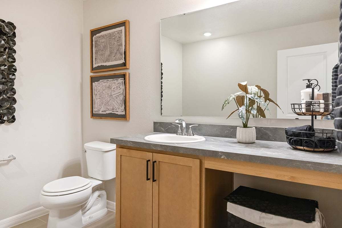 Plan 1541 Modeled - Extended vanity with knee space at bath 2