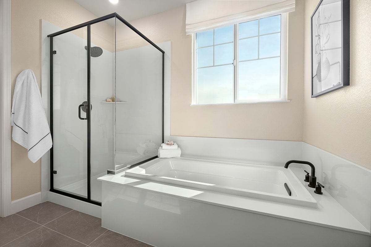 Plan 2608 Modeled - Tub and separate shower at primary bath