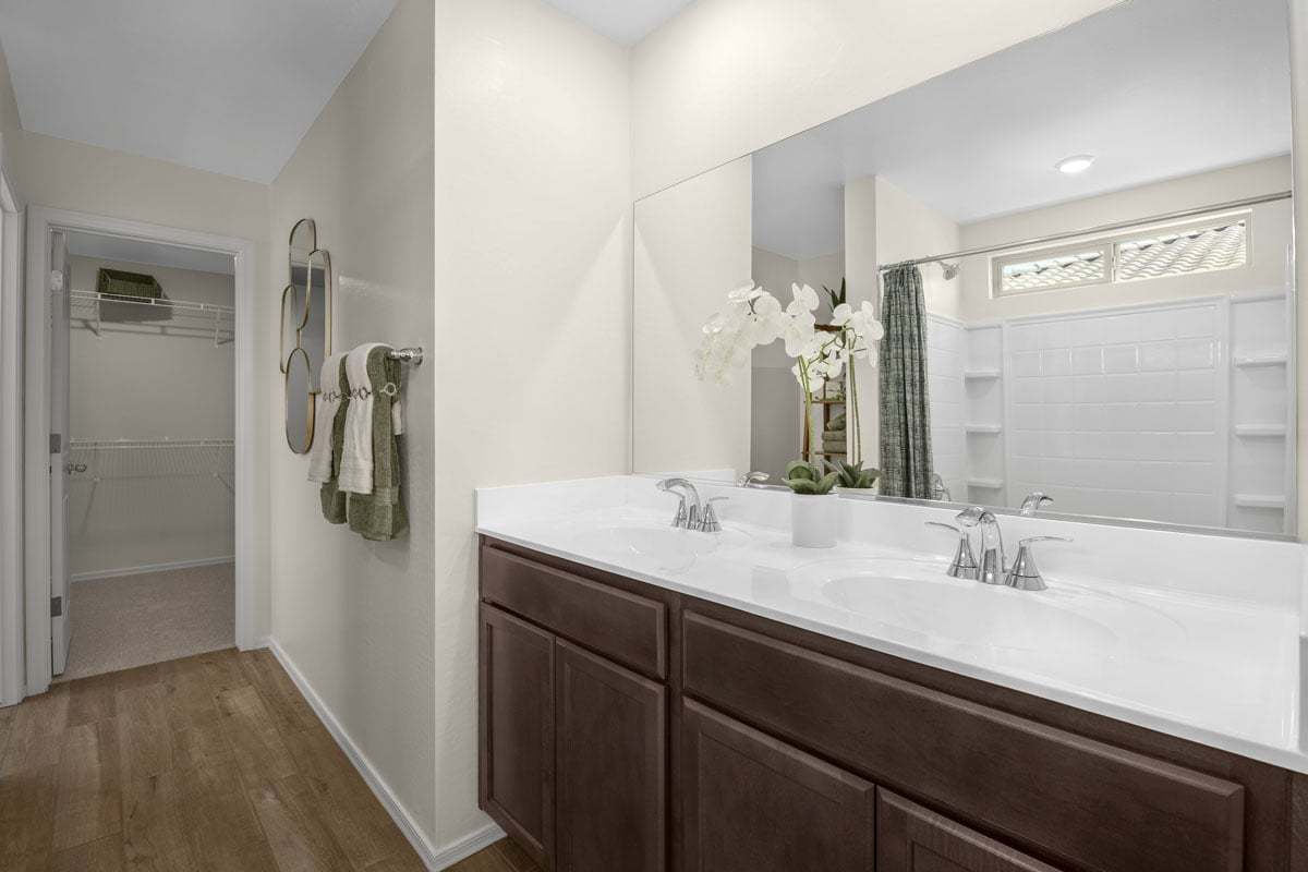 Plan 1618 Modeled - Dual-sink vanity at primary bath