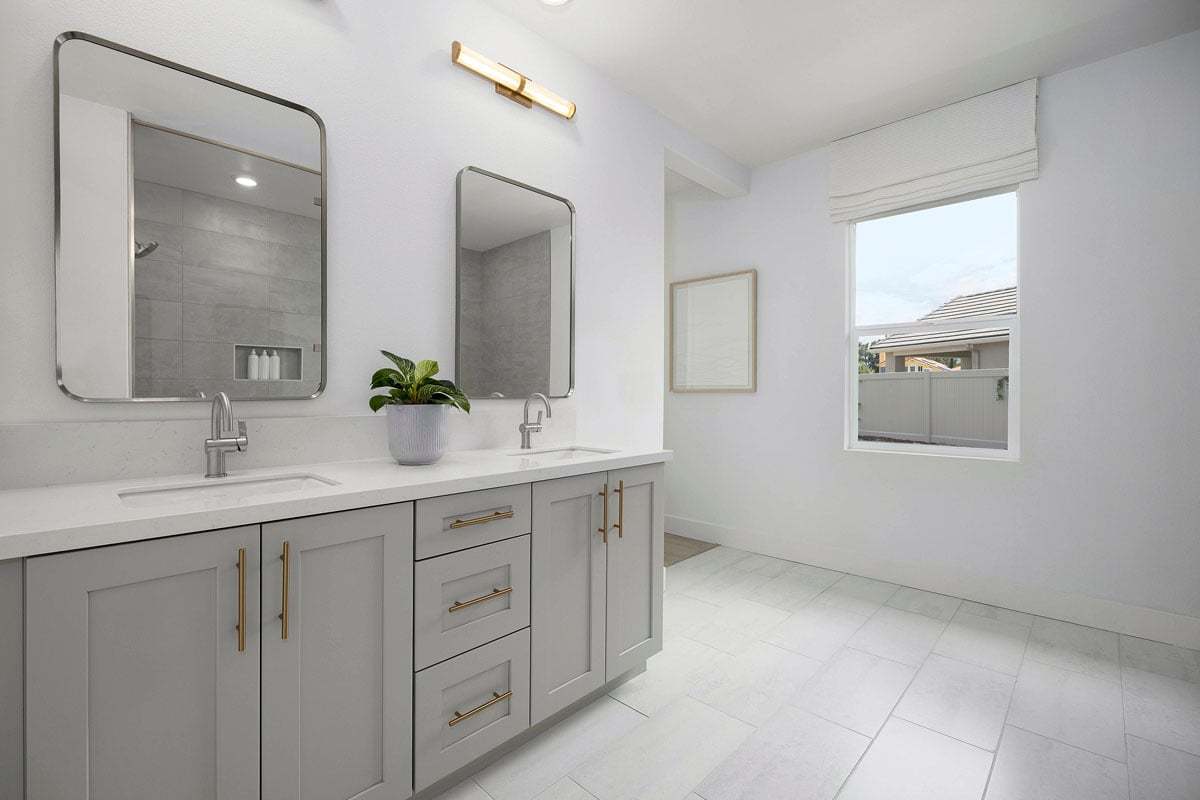 Plan 2758 Modeled - Dual-sink vanity at primary bath