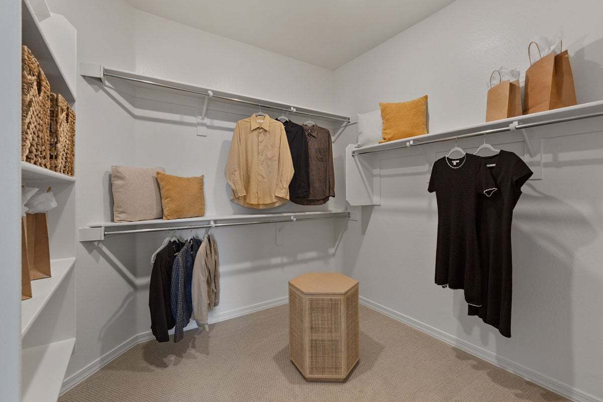 Plan 1618 Modeled - Walk-in closet at primary bedroom