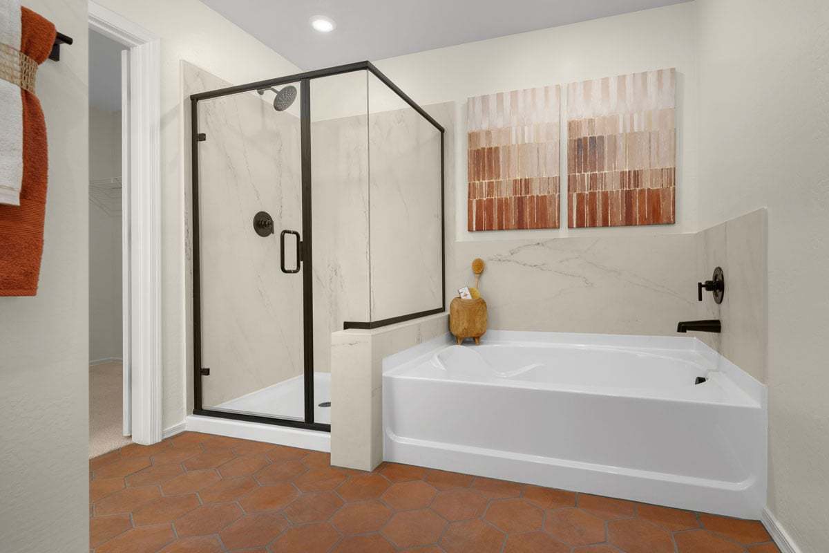 Plan 2096 Modeled - Tub and separate shower at primary bath