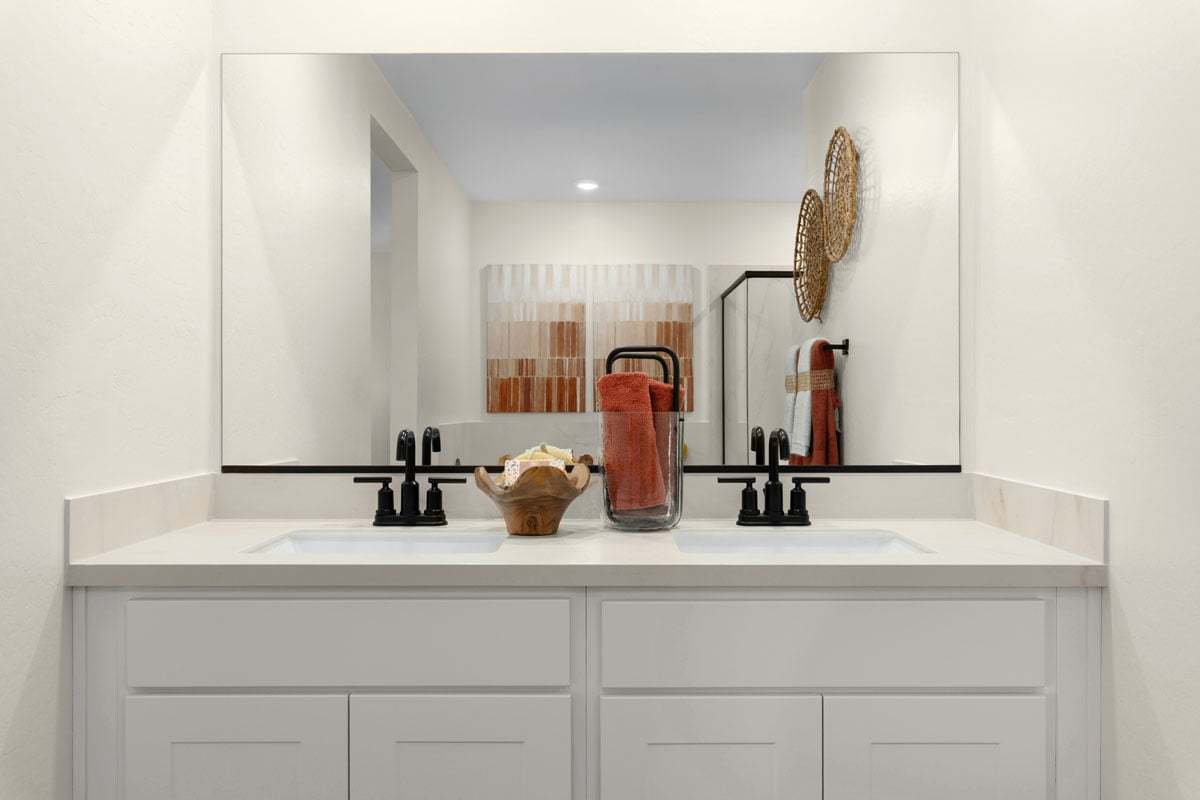 Plan 2096 Modeled - Dual-sink vanity at primary bath
