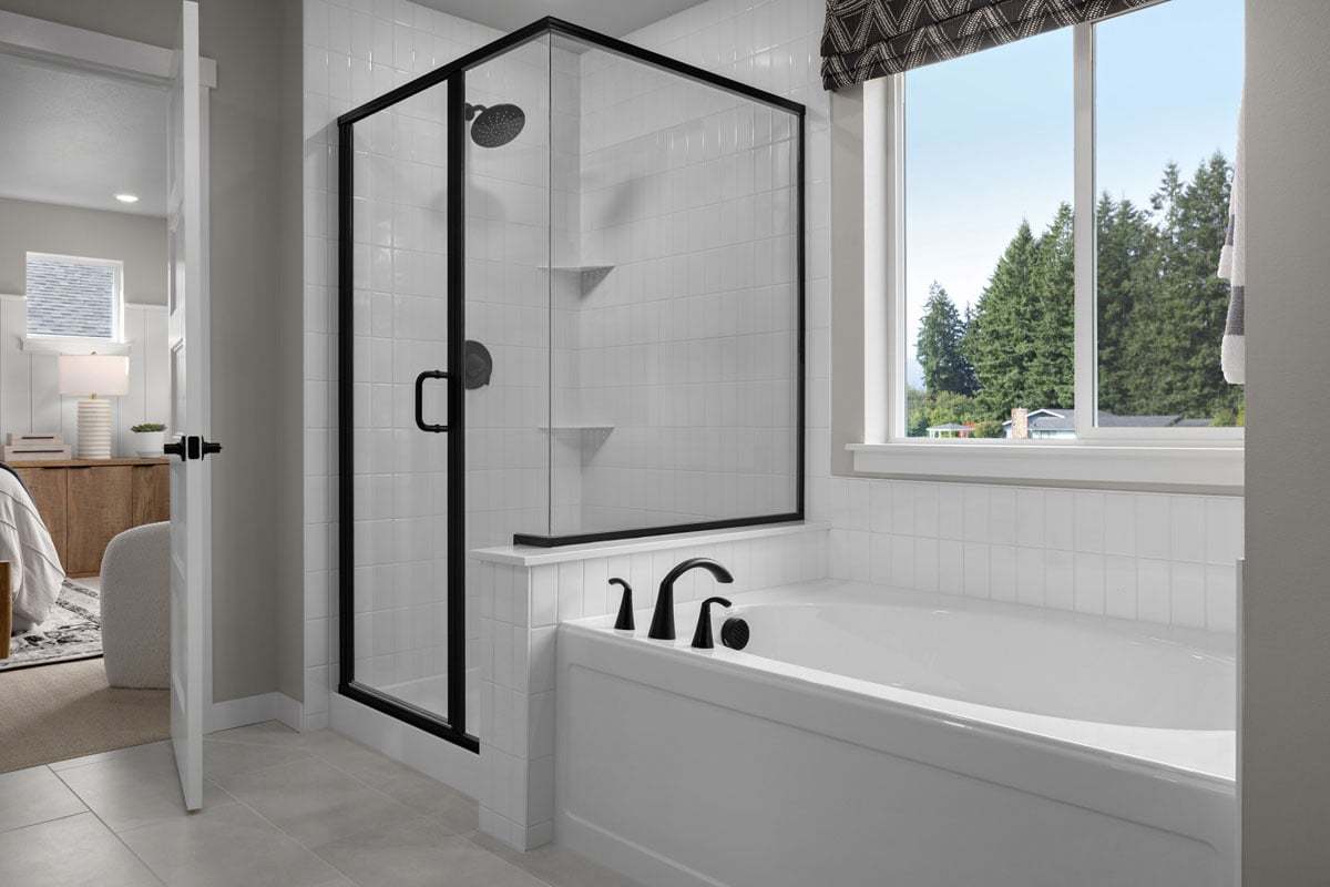 Plan 2565 Modeled - Tub and separate shower at primary bath