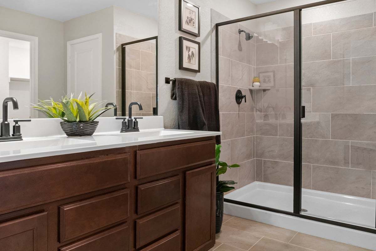 Plan 1780 - Shower with tile surround at primary bath