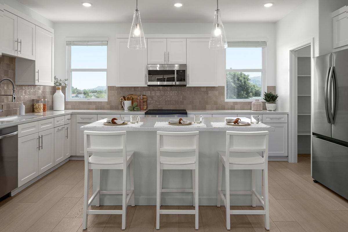 Plan 1680 Modeled - Pendant lighting over island