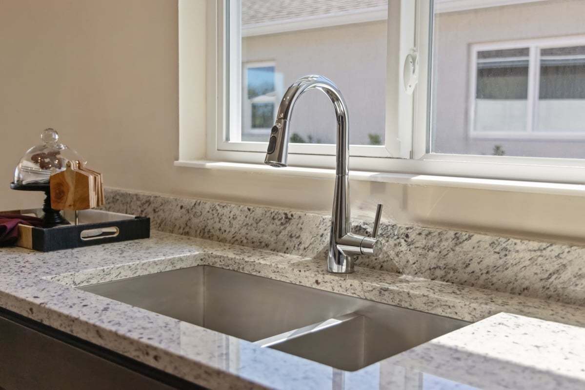 Plan 1707 Modeled - Chrome kitchen faucet