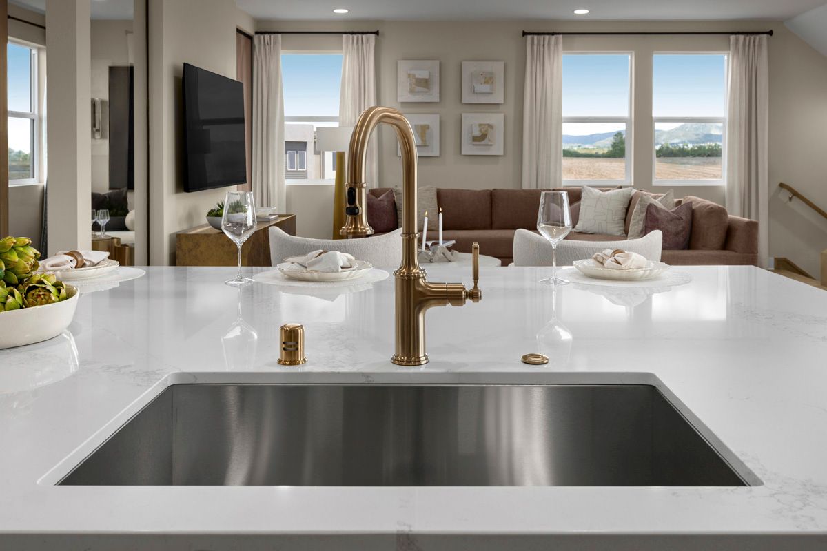 Plan 2661 Modeled - Optional bronzed gold kitchen faucet